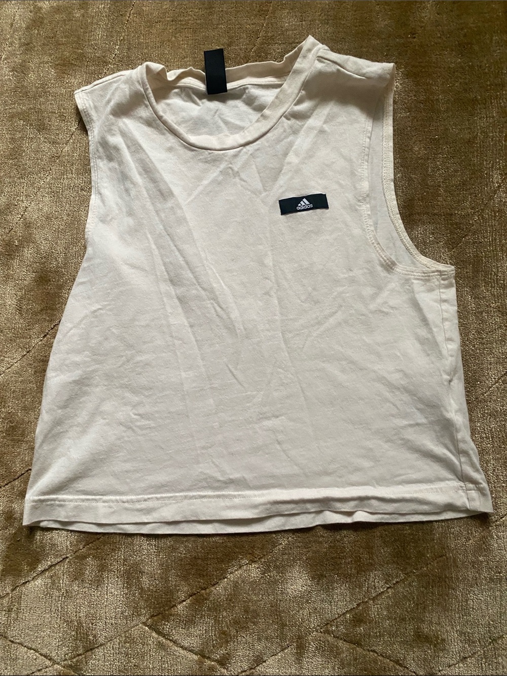 adidas Women's Off-White Sleeveless Muscle Tank